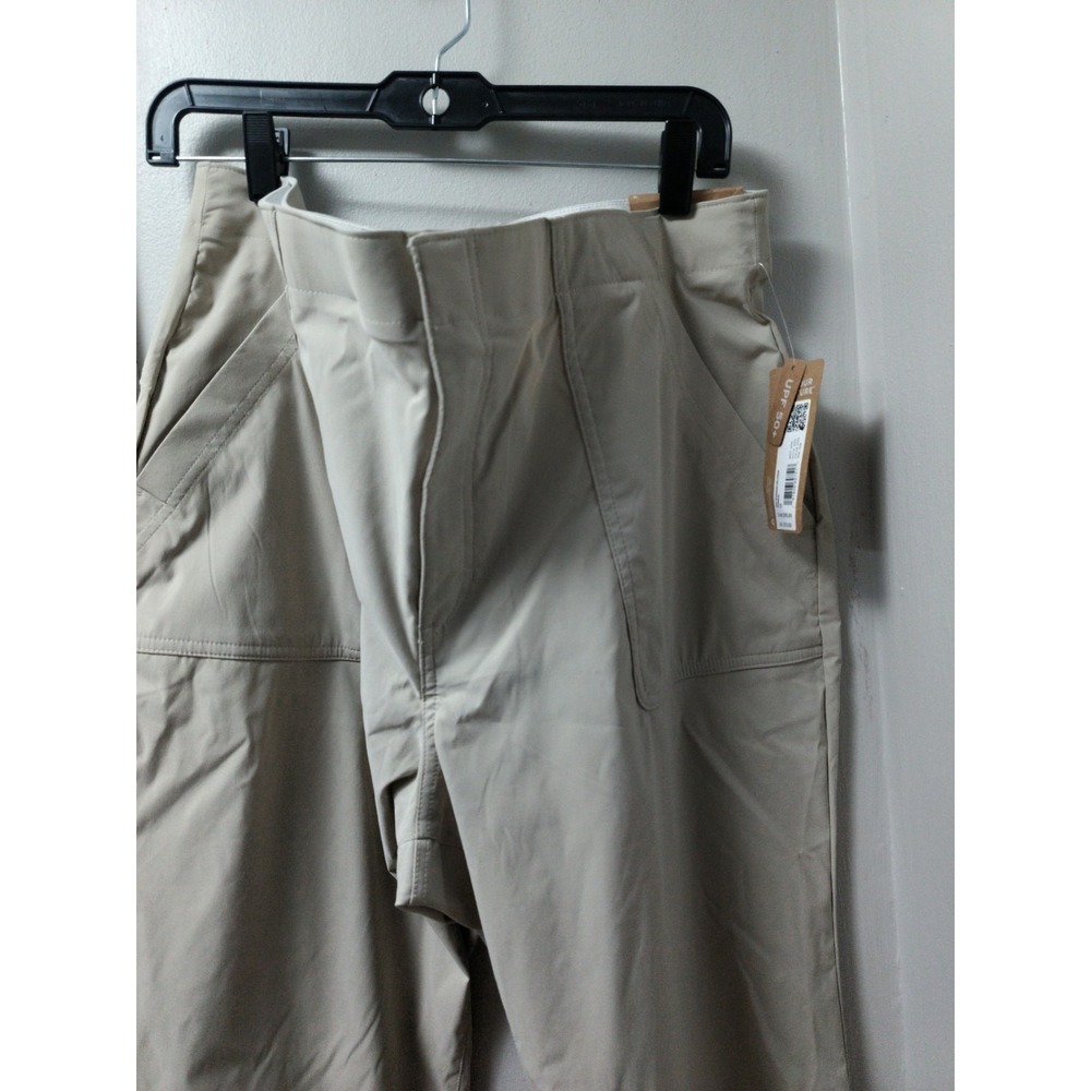 Eddie Bauer Horizon HR Crop Pants 18 Womens Pumice Beige UPF 50+ Water Resistant
